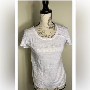 Eileen Fisher Organic Linen Top T-Shirt in Organic Linen White Petite Size PP